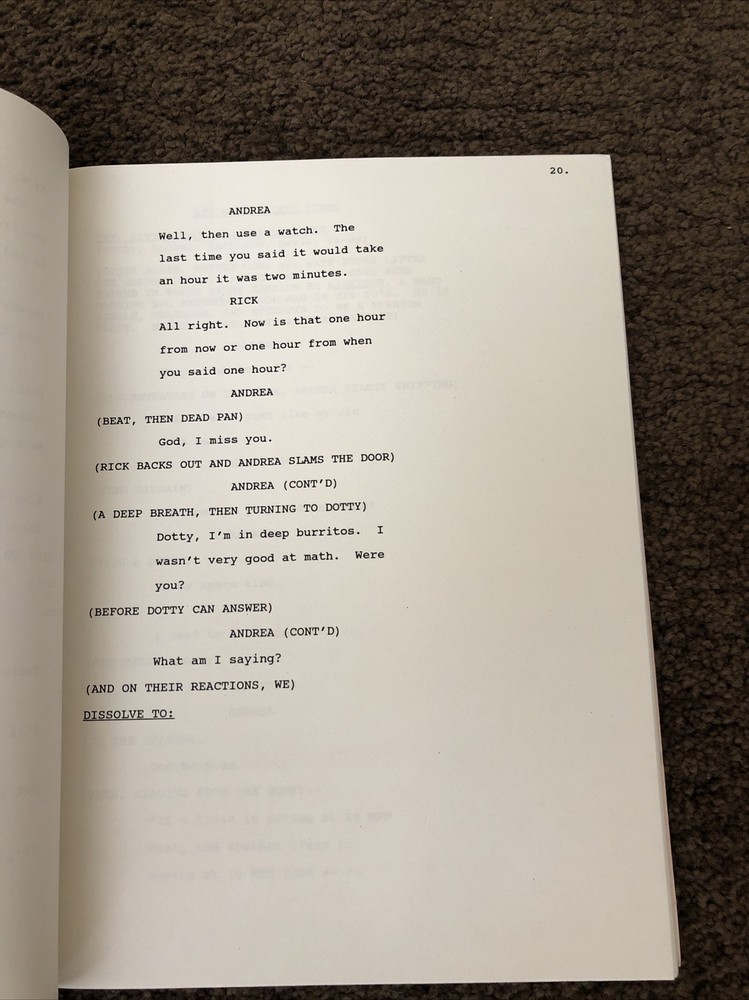 ORIGINAL SCRIPT Warner Bros. 1993 "TWO PLUS TWO EQUALS THREE" Walker Widdoes