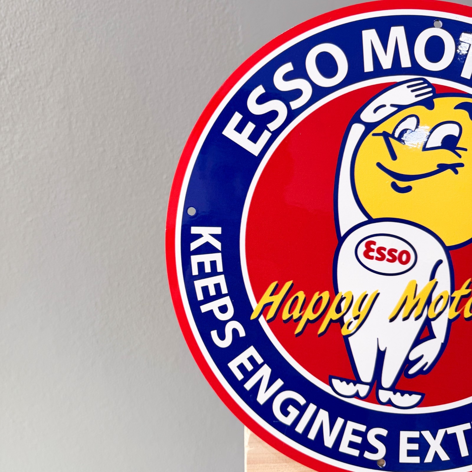 Esso Vintage Metal Sign Set of 2 Tiger & Man Happy Motoring – 30 cm / 11.8”