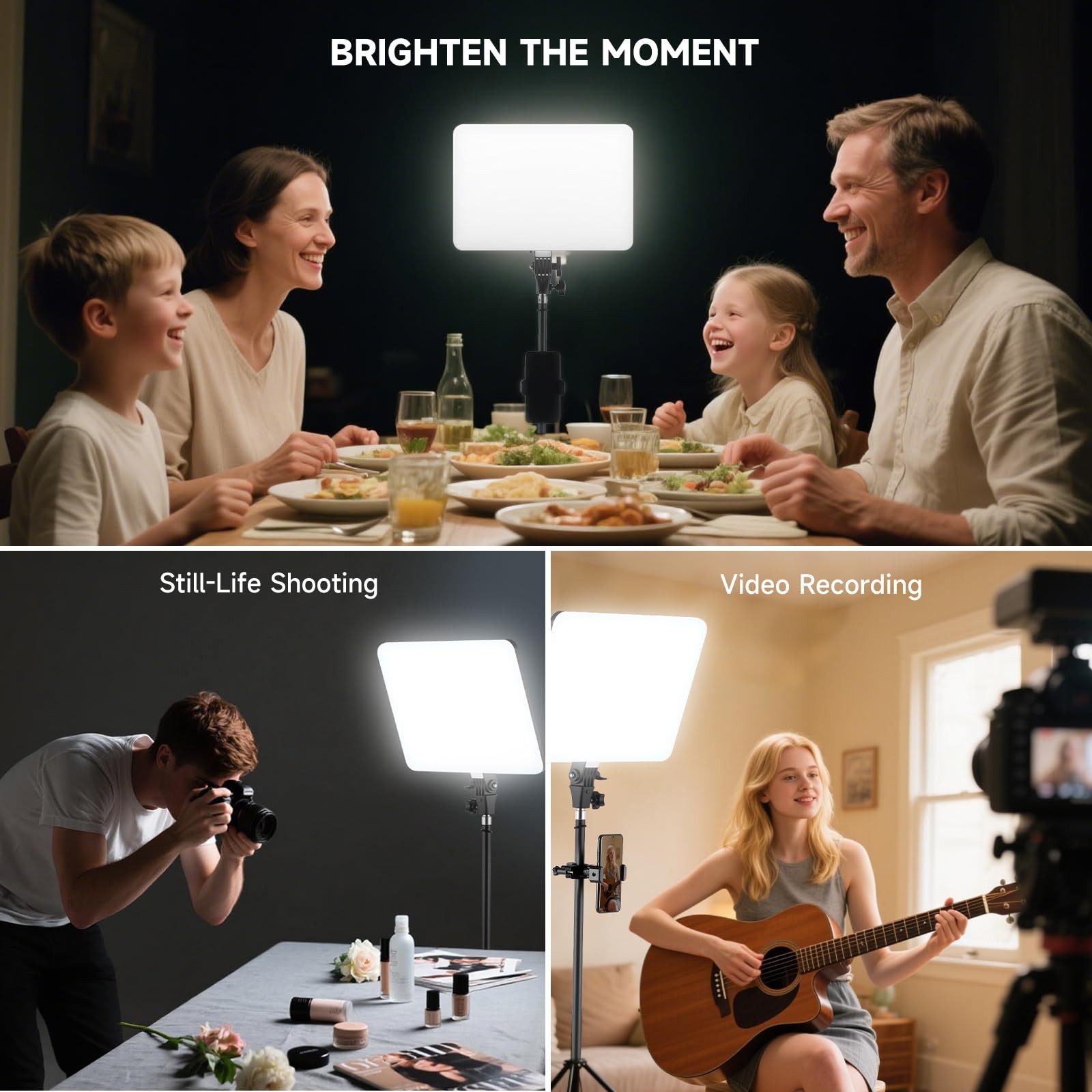 Studio Lights for Video Recording, 2-Pack 14 Inch LED Video Light Panel Kit w...