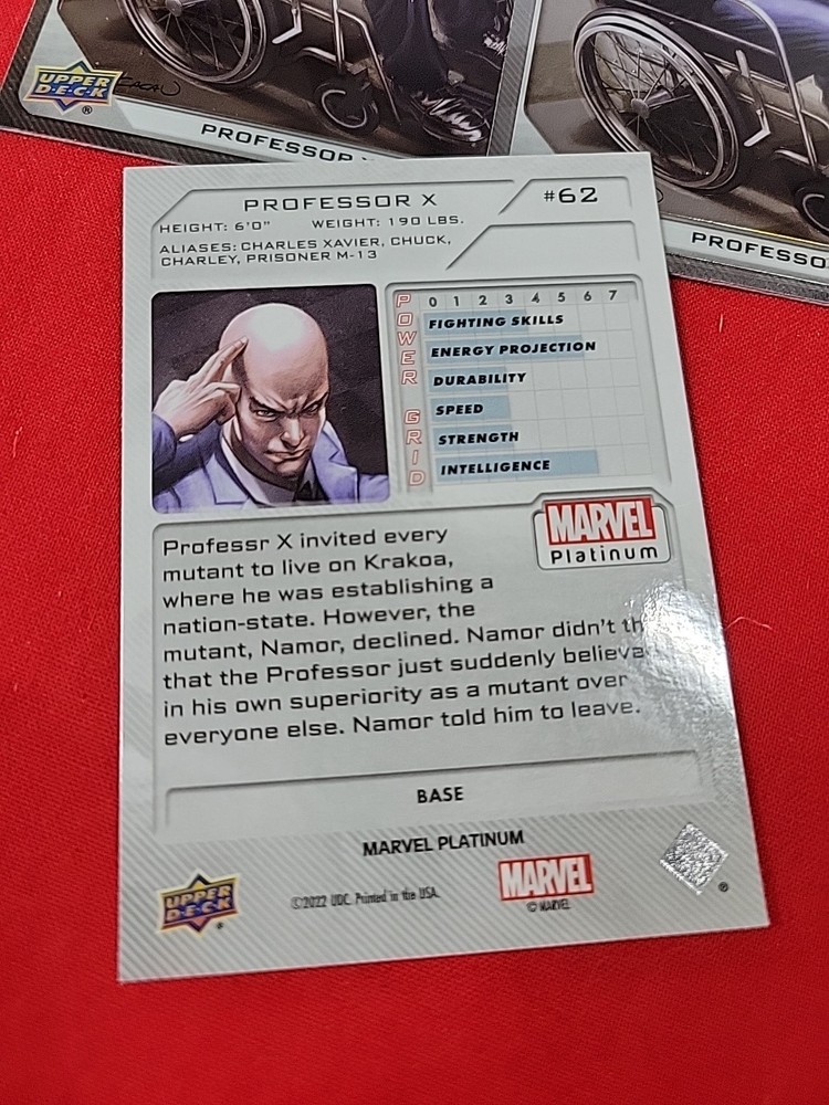 Upper Deck Marvel Platinum Professor X 3 Total Cards