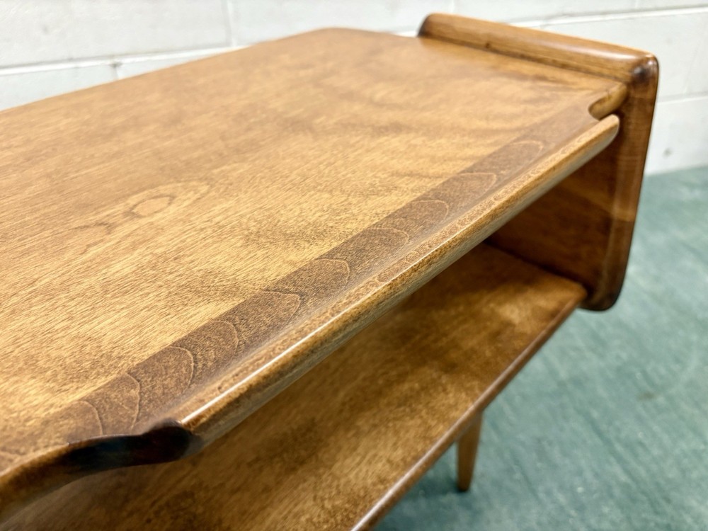 *PAIR* Russel Wright For Conant Ball Step Back Solid Birch MCM End Tables; Mint