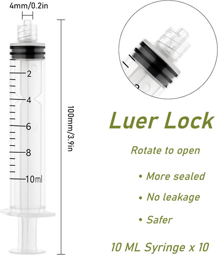 10ml Glue Applicator Syringe with 14G 16G 18G Blunt Tip Needle and Cap,...