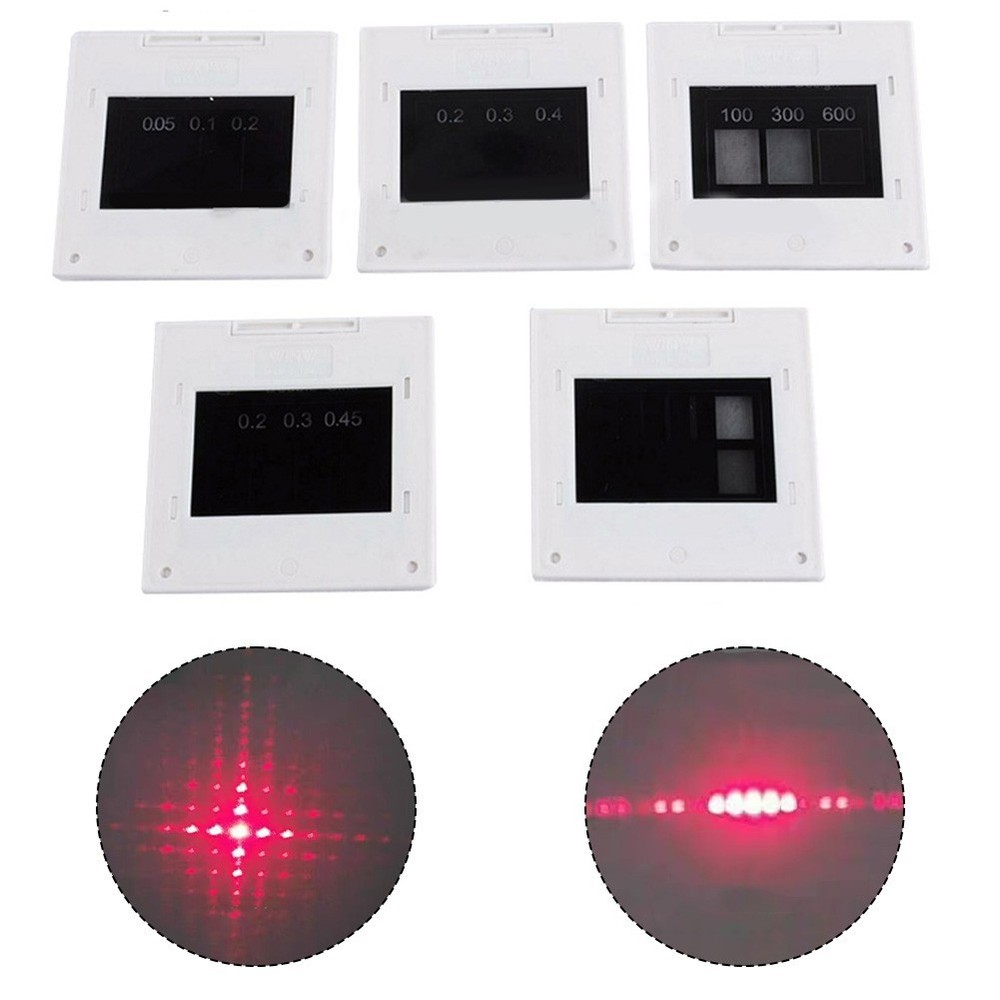 Interference Diffraction Grating Set 5pcs with Double and Triple Slits