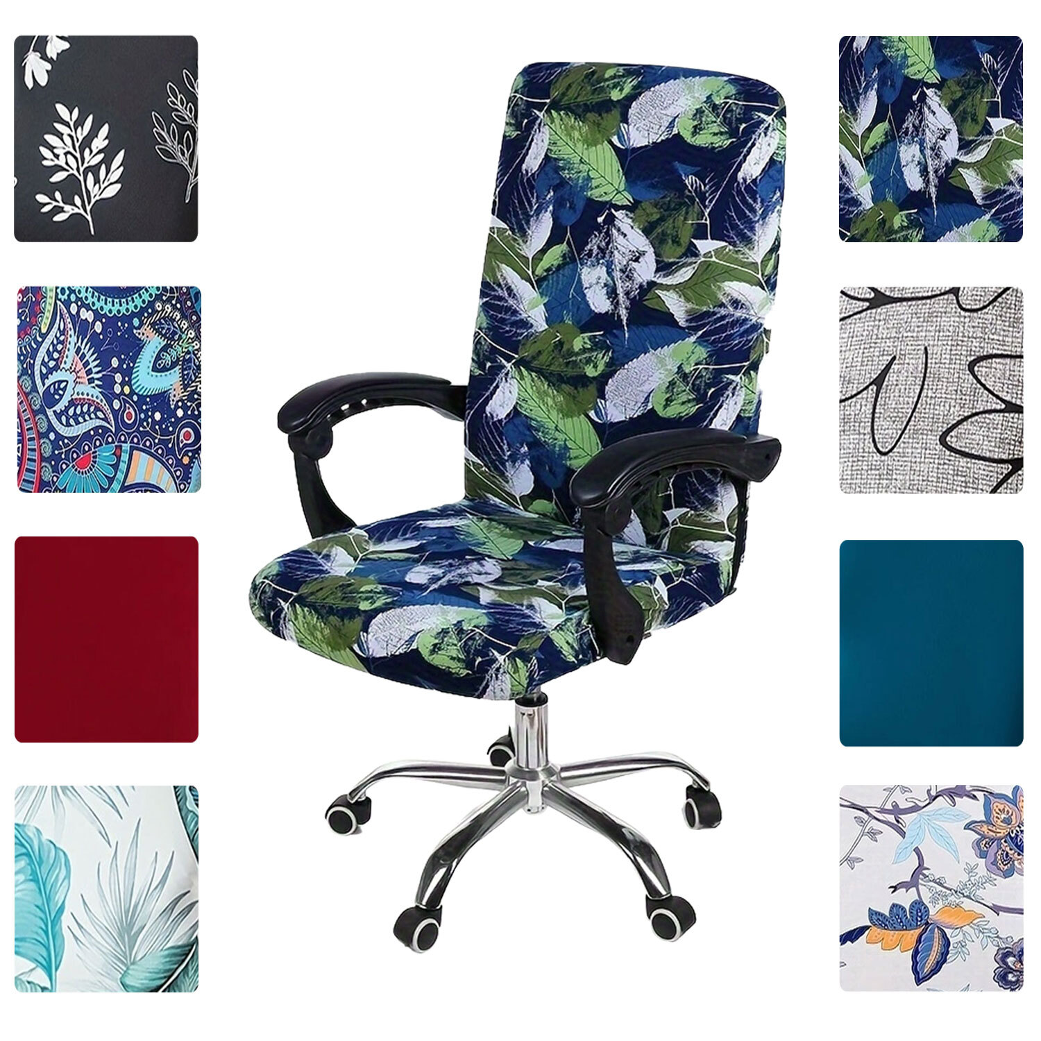 Stretchable computer swivel chair cover Desk chair protection, household items