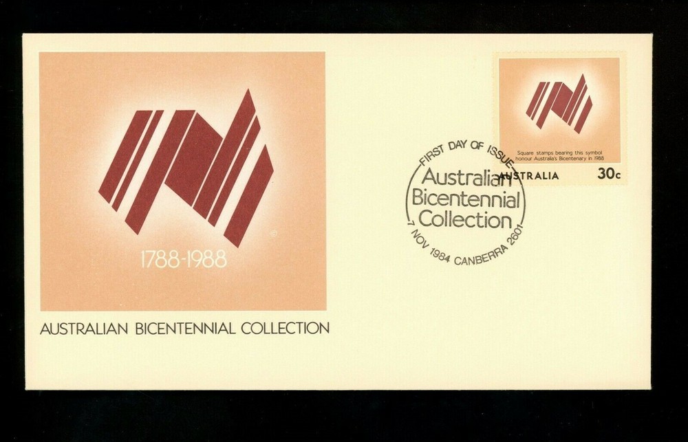 Postal History Australia FDC #932-939 SET OF 3 Rock Art Paintings Canberra 1984