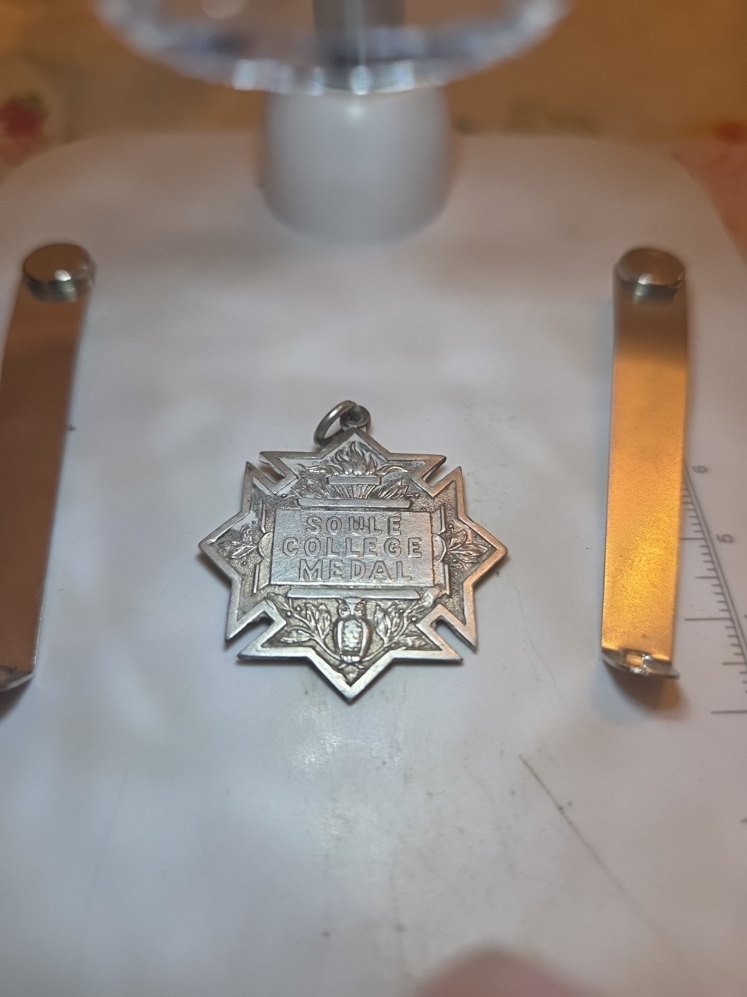 Soule College Medal Silver EARLY 20TH  Century From NEW Orleans, USA Owl  Torch