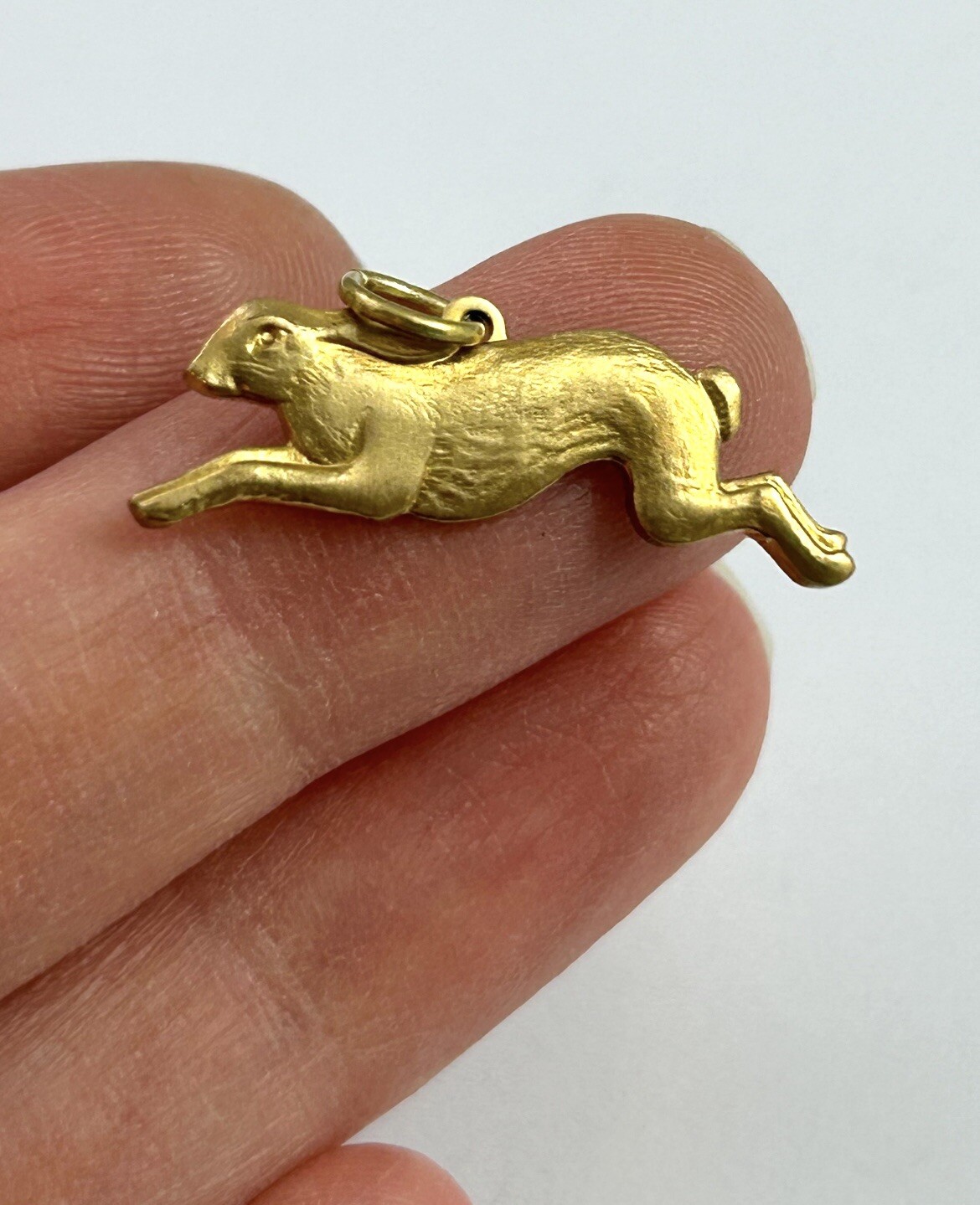 Vintage Rabbit Charm Lot Running Rabbit Necklace Pendant Brass Jewelry- As Is