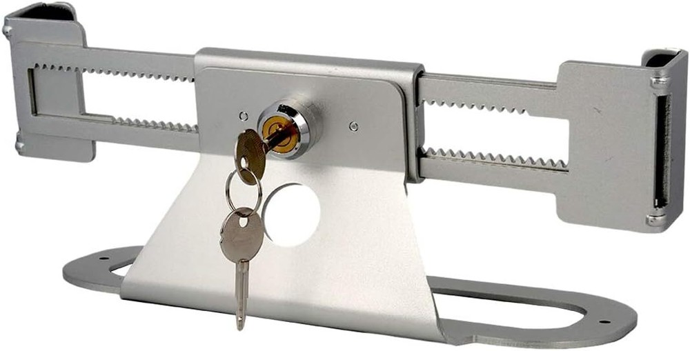 Laptop Security Lock Retail Anti Theft Holder Adjustable Width Silver