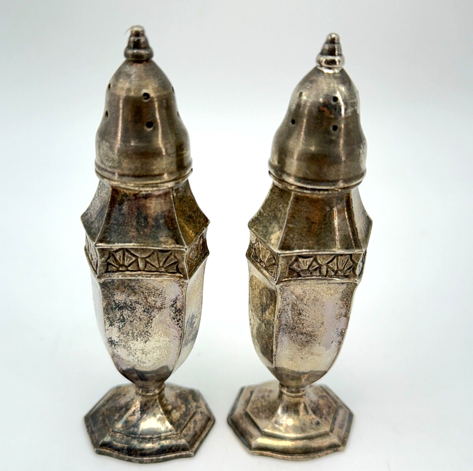 LAFRANCE 606 Silver Plated Salt And Pepper Shakers Vintage Art Deco Kitchen 4.5"