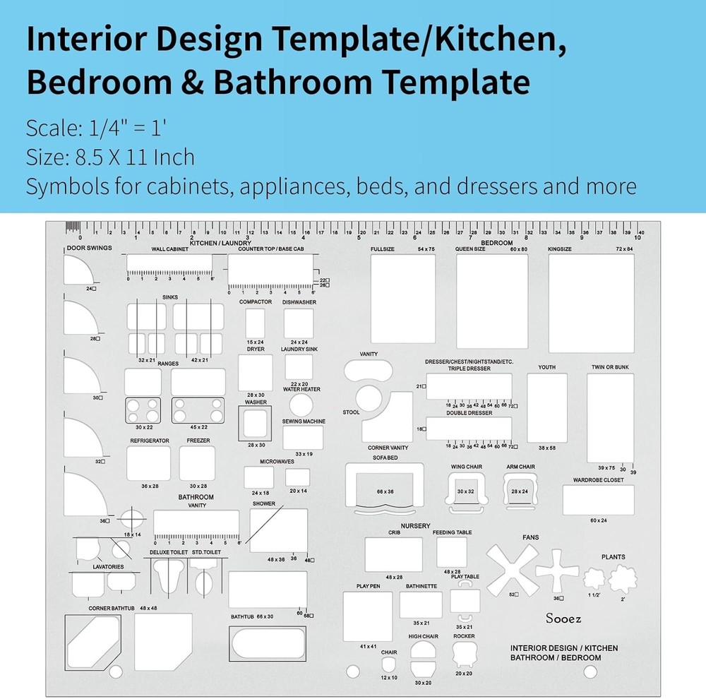 Architectural Templates, House Plan Template, Interior Design Template