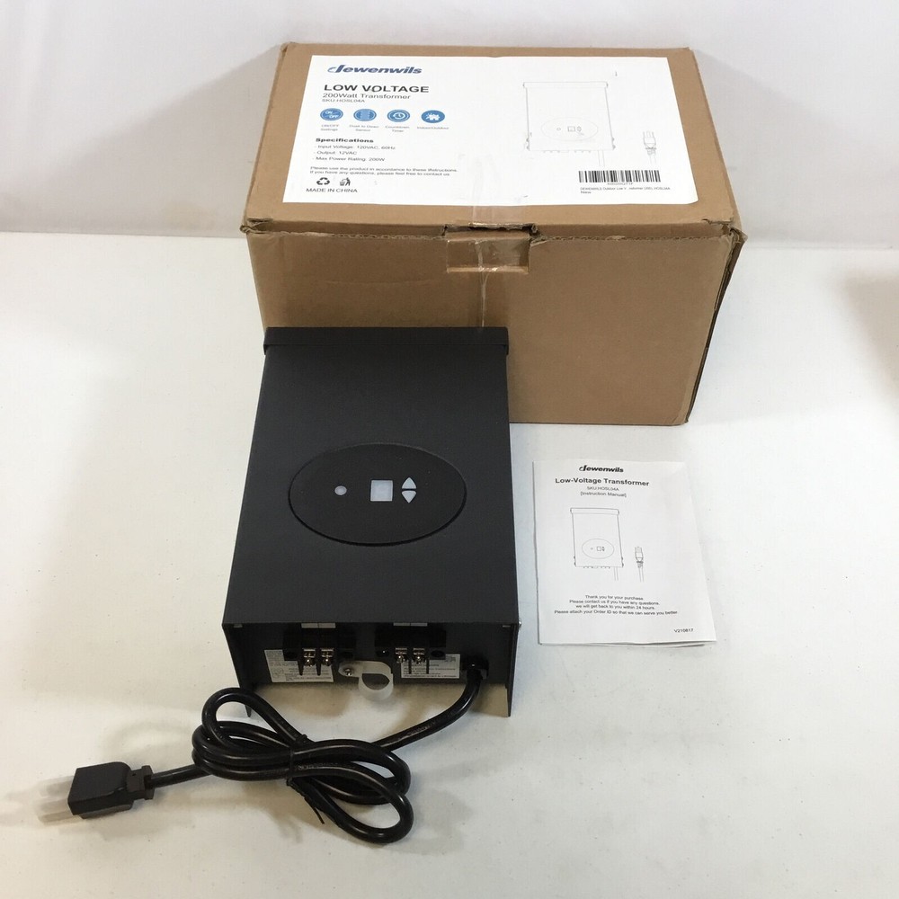 Dewenwils HOSL04A Black Low Voltage Countdown Timer 200Watt Transformer
