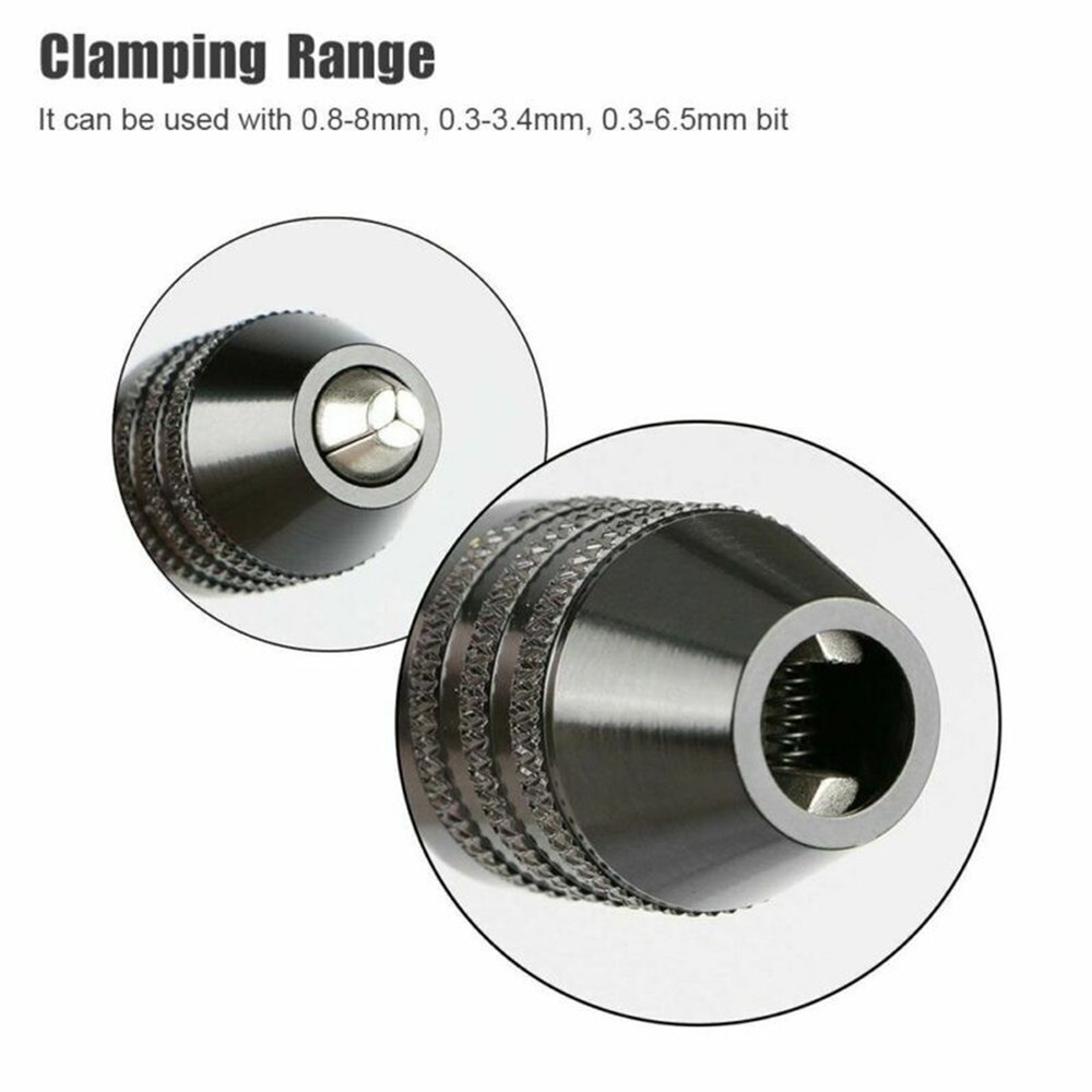 1/4" Keyless Chuck Conversion Hex Shank Adapter Drill Bit Quick Change-Driver