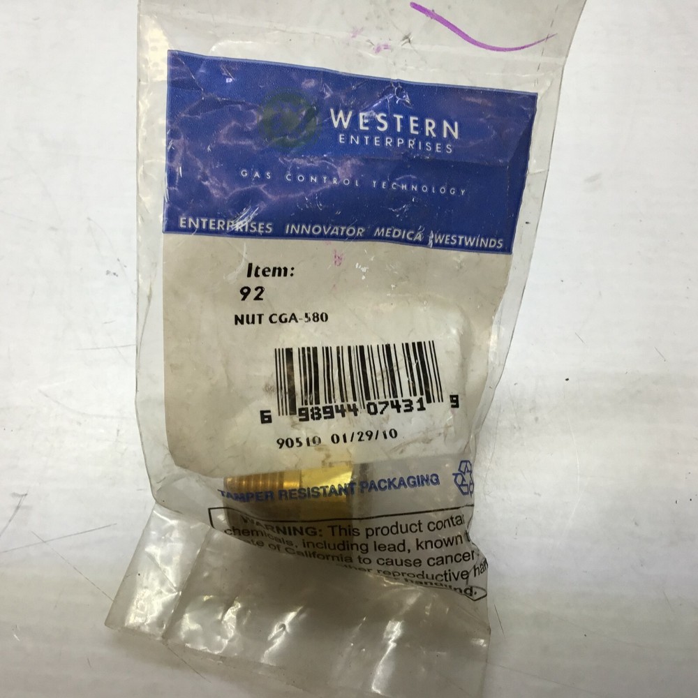 WESTERN Enterprises 92 Brass Nut CGA-580