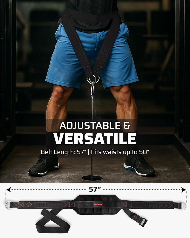 Ultimate Belt for Belt Squats, Rack Attachment and Squat Machine, Structured Bac