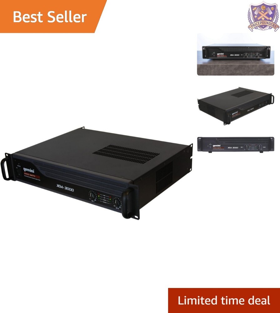 2-Channel 3000W Professional Rackmount Amplifier - Ideal for DJs & PA Systems