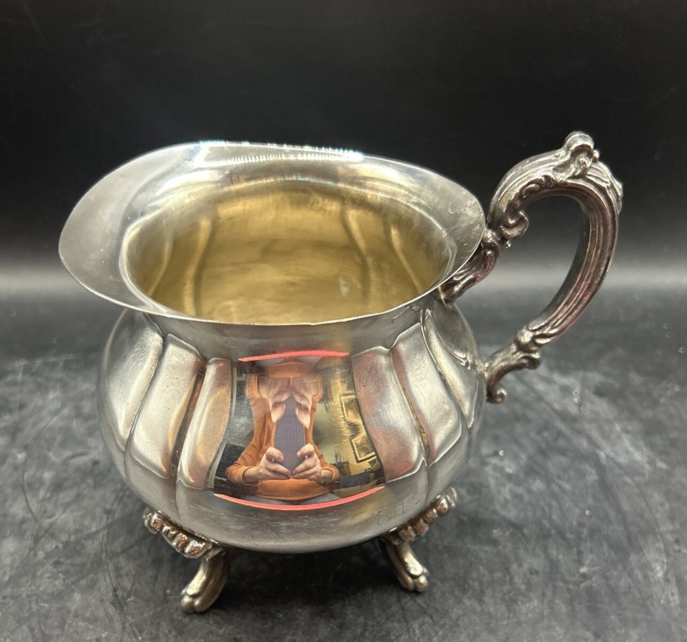 Leonard Silver Plated Creamer Footed READ