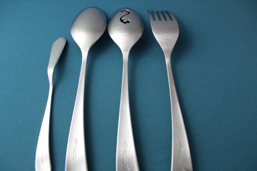 Studio William LARCH SATIN Serving (4pc Set) Tablespoon Pierced Fork Vietnam