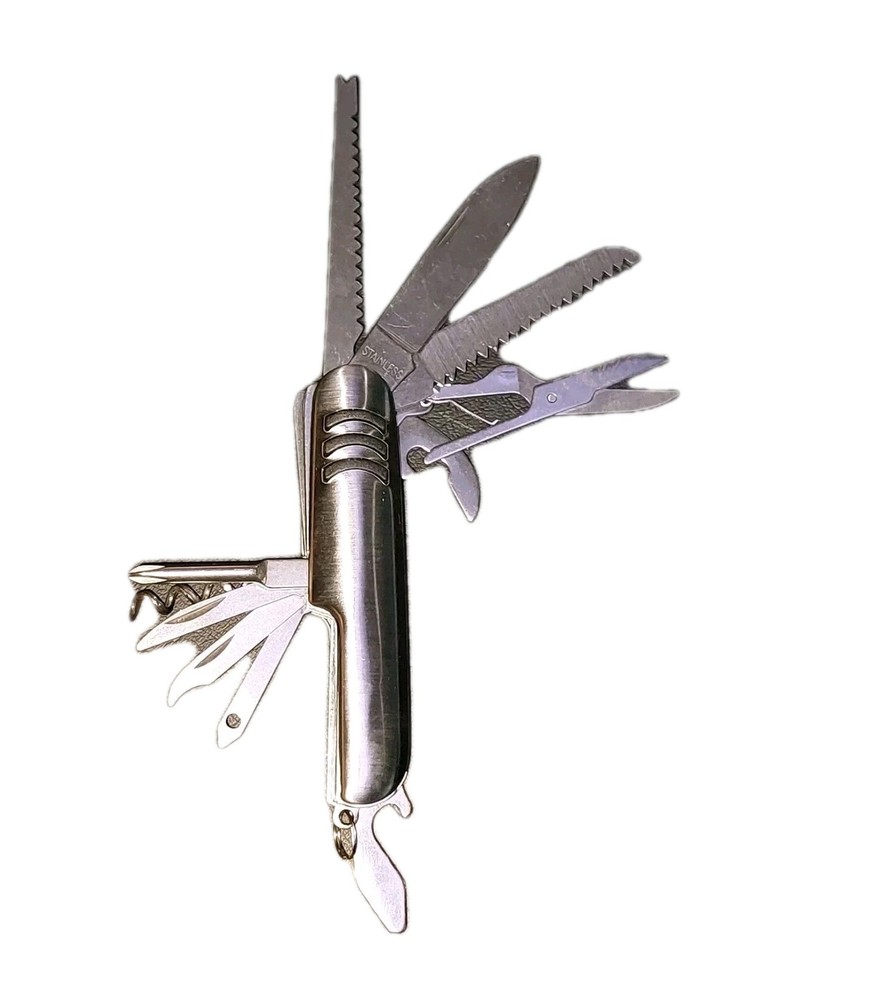 24 Pocket Knives. 10 Function Multi Tool Knife Scissors Wine Can Opener Philips