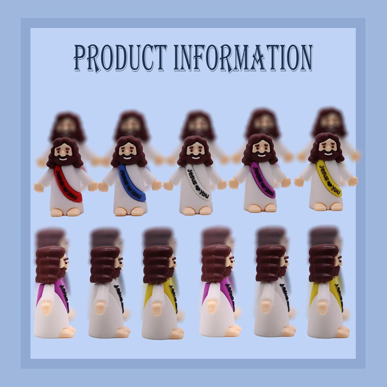 Little Jesus Figures, Mini Jesus Figurines in Bulk, Multicolor Tiny Jesus Figure