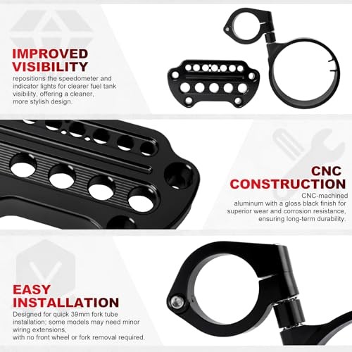 Motorcycle Speedometer Ring Relocation Bracket Side Mount Instrument Cover