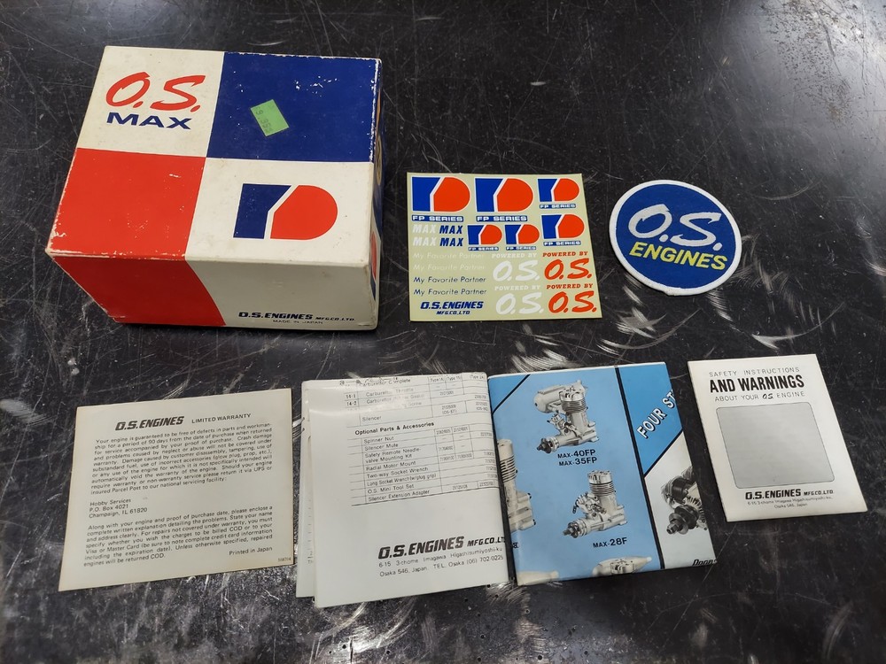 Vintage O.S. Max Engine Box Rc Car Rc Plain Nitro Patch Decals