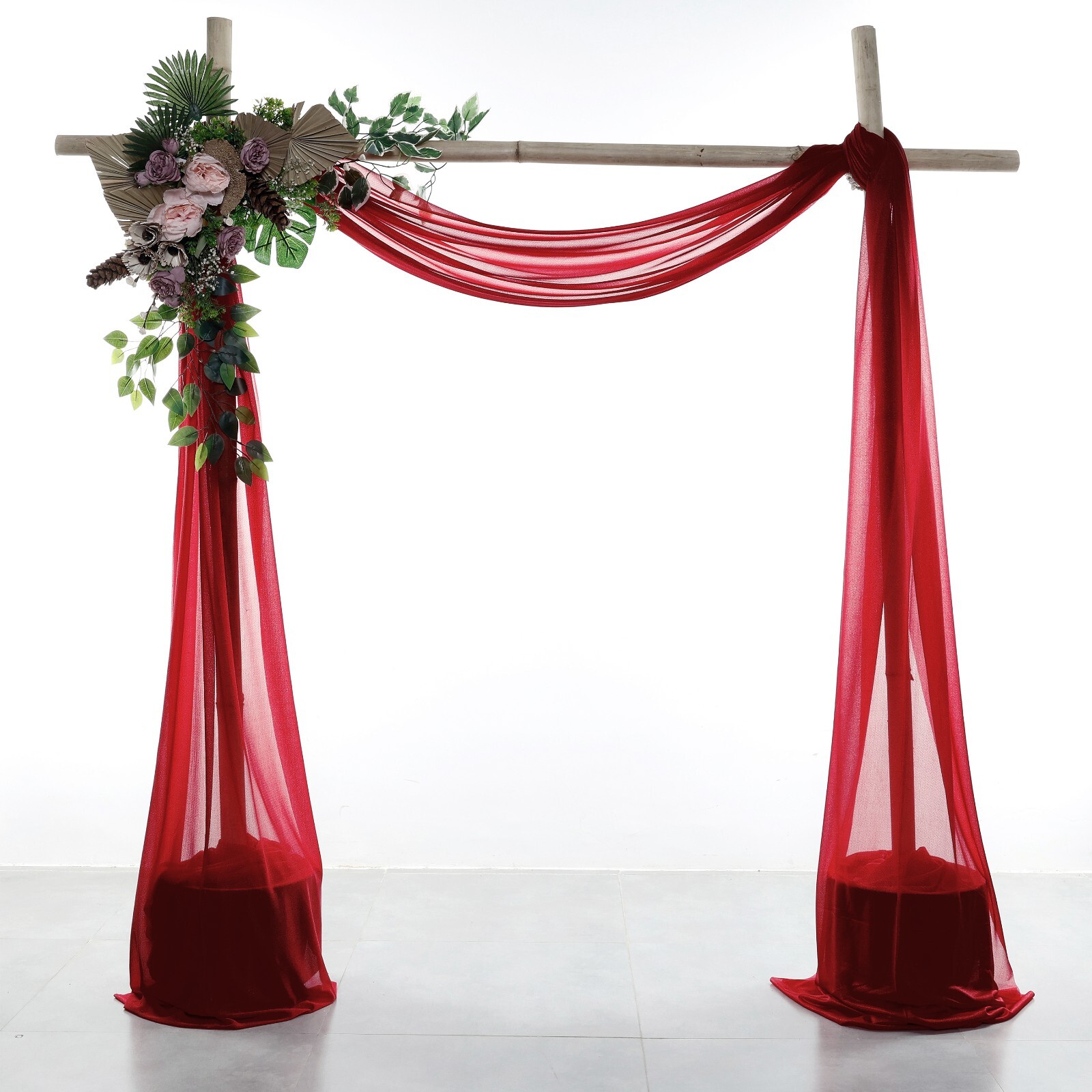20ft/30ft Chiffon Wedding Arch Draping Fabric Curtain Panel Event Photo Backdrop