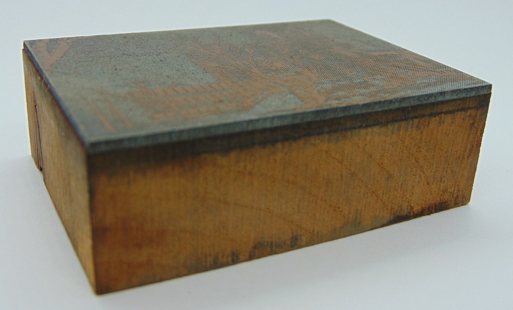 Printing Letterpress Printers Block Church Building & Trees
