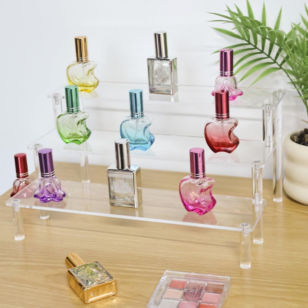 losensild Acrylic Riser,Clear Display Risers 3 Tier ,Large Shelf Clear