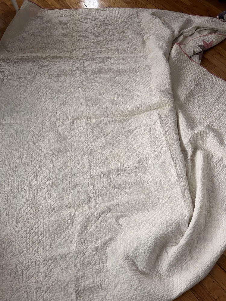 Antique 1800’s Hand Sewn Quilt Tiny Stitches Unique Pattern