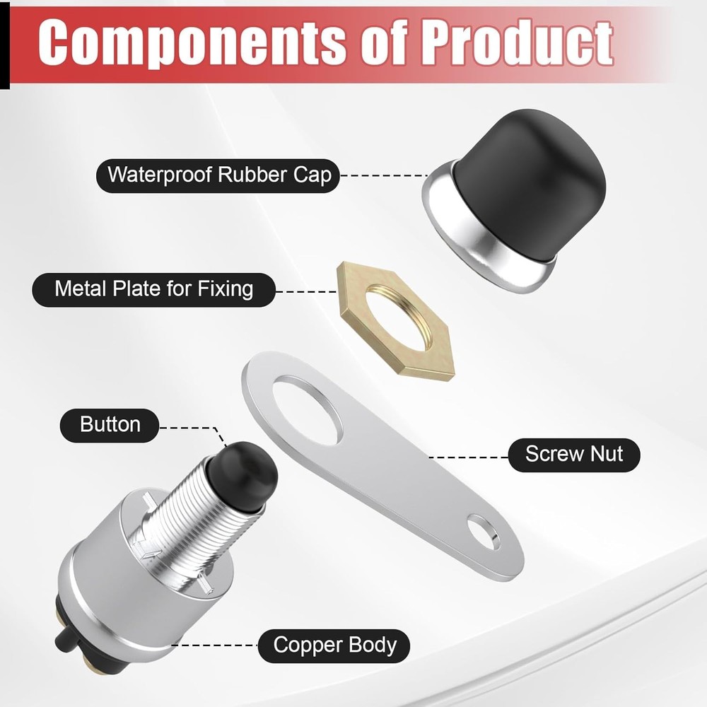 12V 50A Waterproof Push Button Starter Switch Momentary