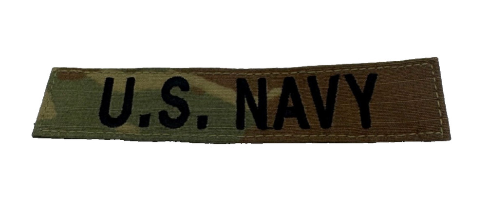 2 ea. USN US Navy Embroidered Nametape Multicam Camo Hook & Loop Patch