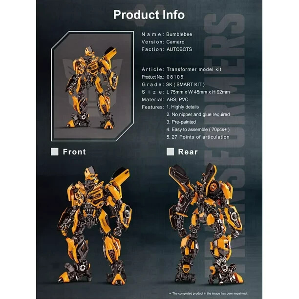 Transformers Bumblebee Camaro Figure Model Kit Pre Painted Model Kit