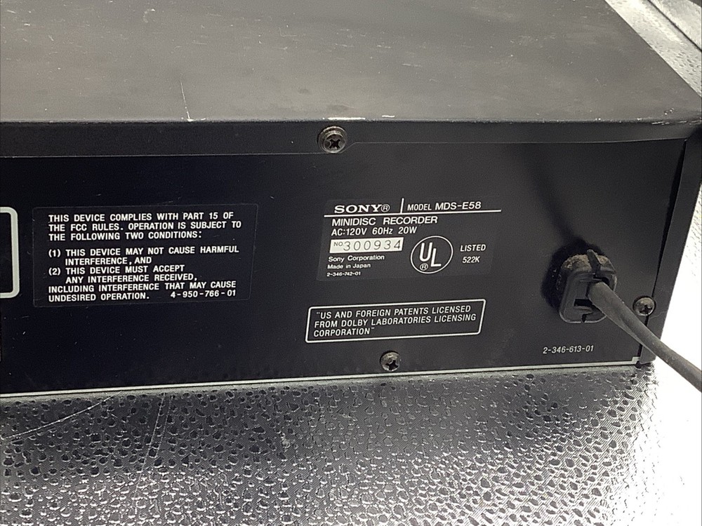 Sony MDS-E58 Minidisc Player Recorder MD Deck Rackmount