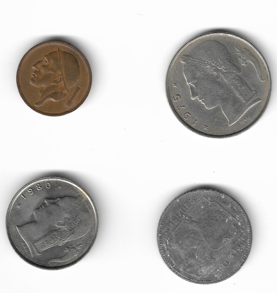 Belgium 4 Coin Lot