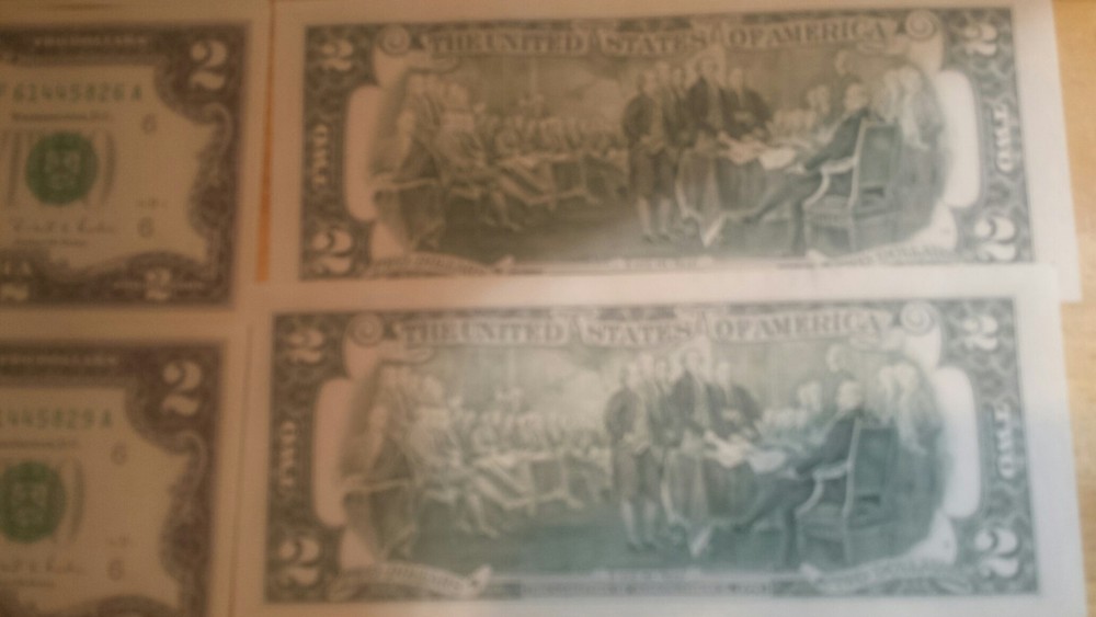 Mint, Uncirculated Two Dollar Bill, Crisp $2 Note, Sequential Order 1995-2017