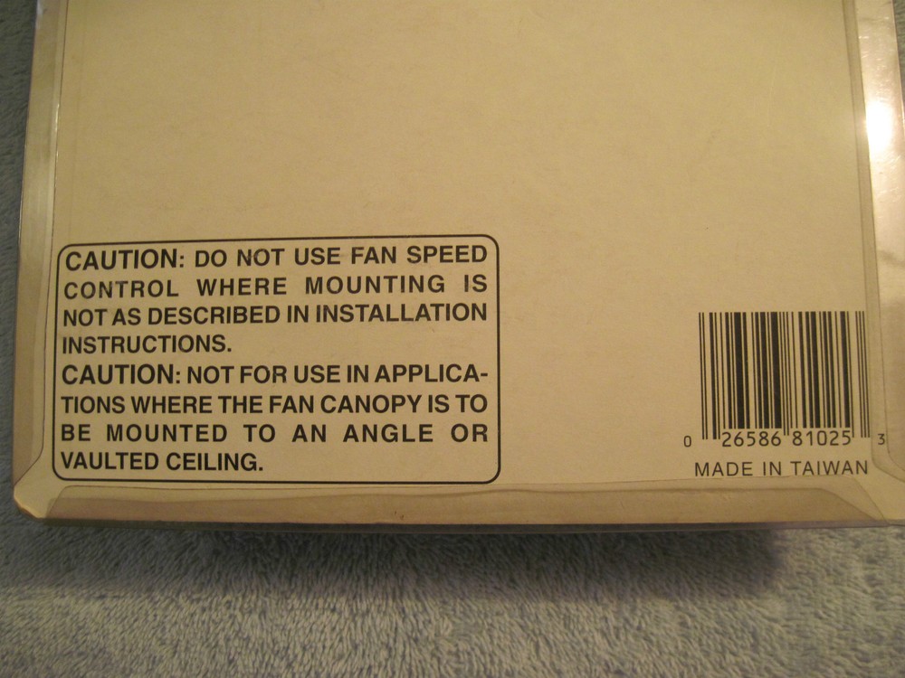 Ceiling Fan Smart Switch Wall Control Unit Encon Ind. Model EFS-1