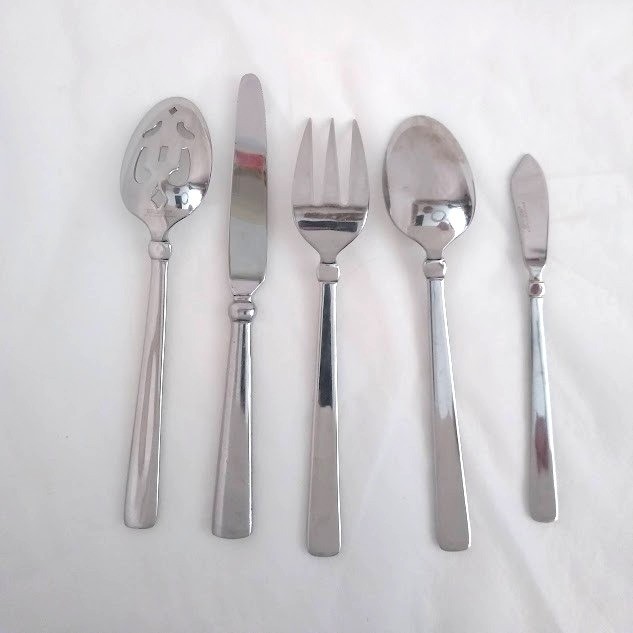 5pc Hostess Serving Set Glossy Stainless Flatware, Reed and Barton Sanderling