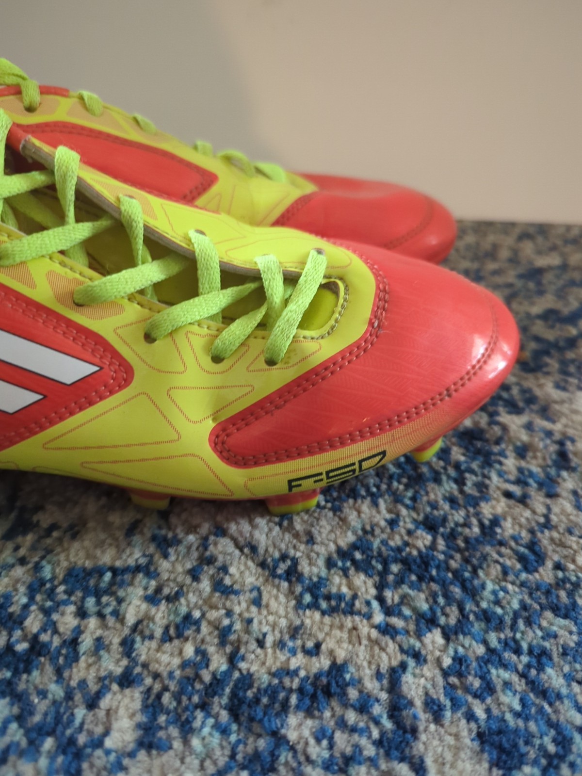 Adidas F50 Adizero HG US 7.5 Outdoor Soccer Cleats V24790 Orange And Yellow Nice