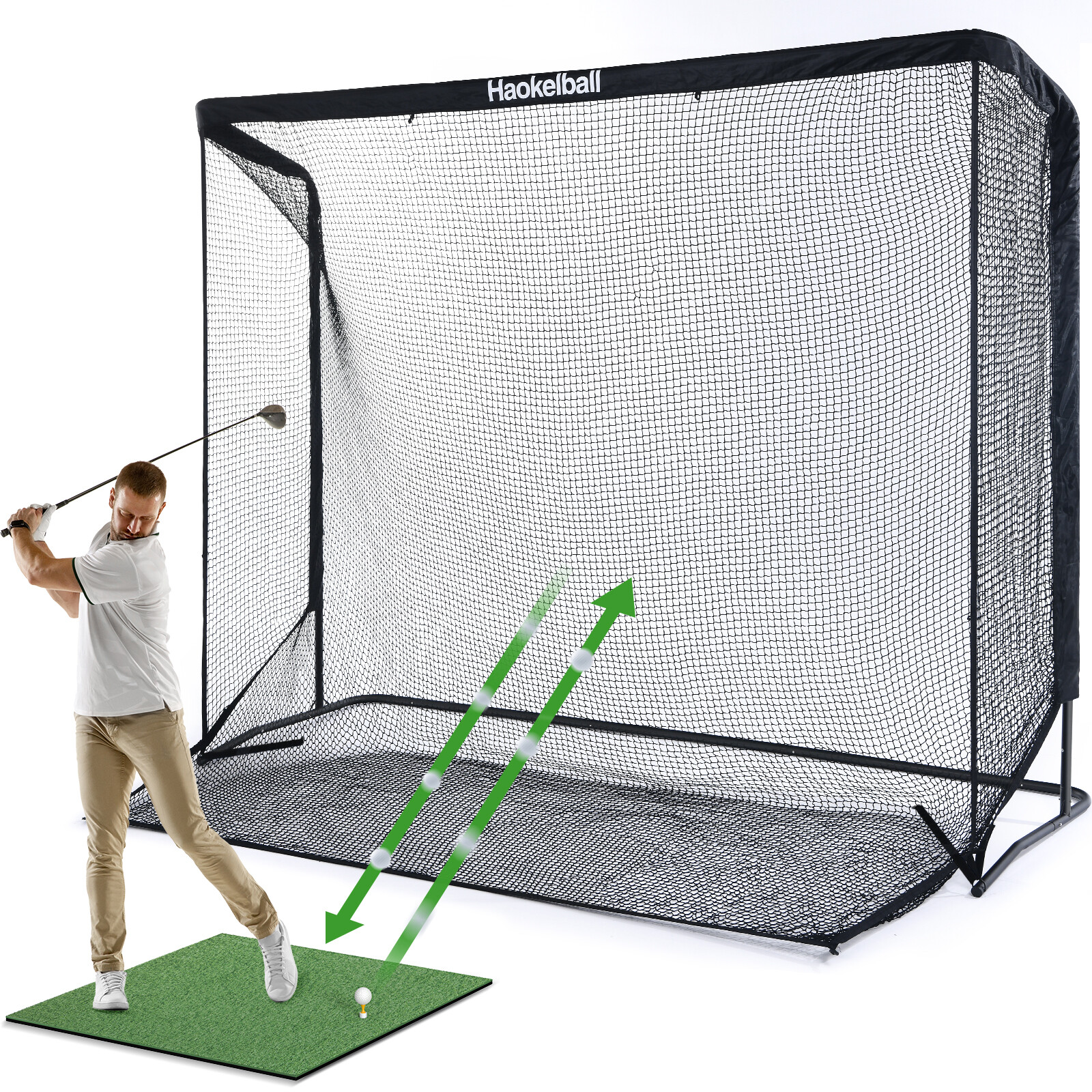 10x7.5ft Heavy Duty Golf Practice Net with Target Cloth Driving Golf Hitting Net