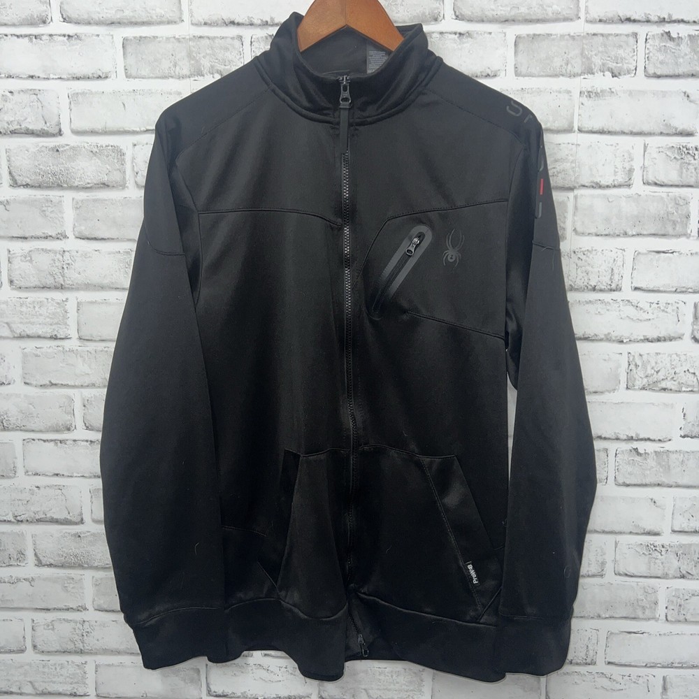 Spyder Active Black Full Zip Jacket Mens Size L