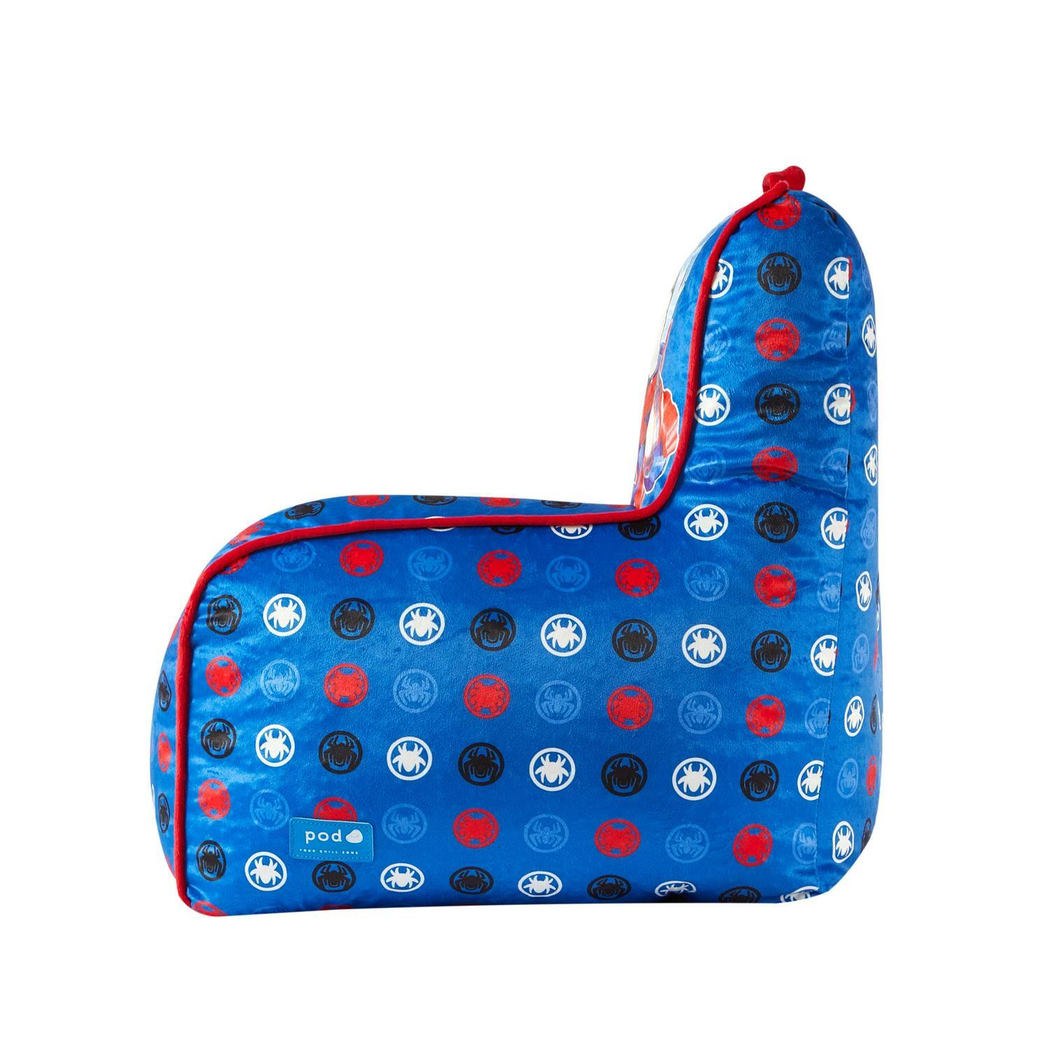 Spiderman Child Beanbag Superhero Kids Chair Cozy Soft Square 18" Seat Blue FUN