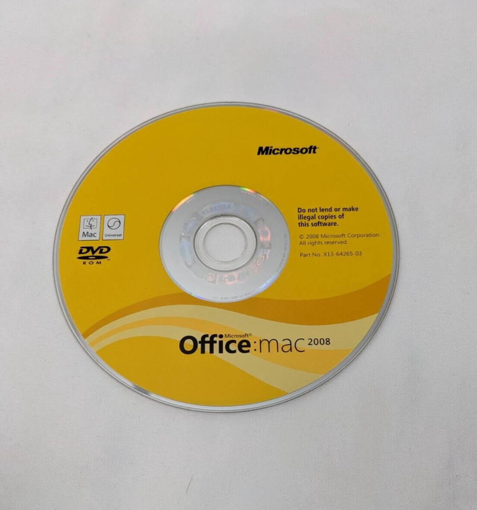 Microsoft Office Mac 2008 ~ DVD Only