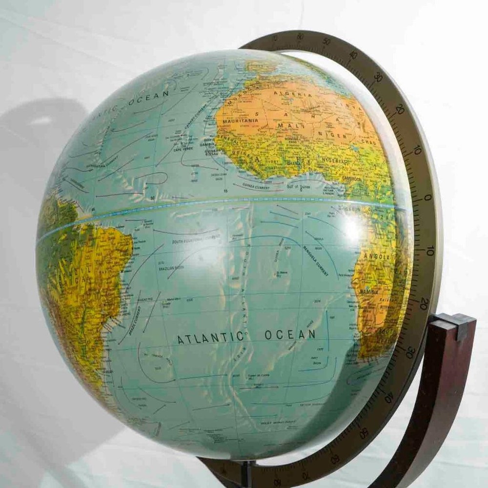 Floor Globe by Replogle Globes 12" Diameter, Walnut / Metal Base