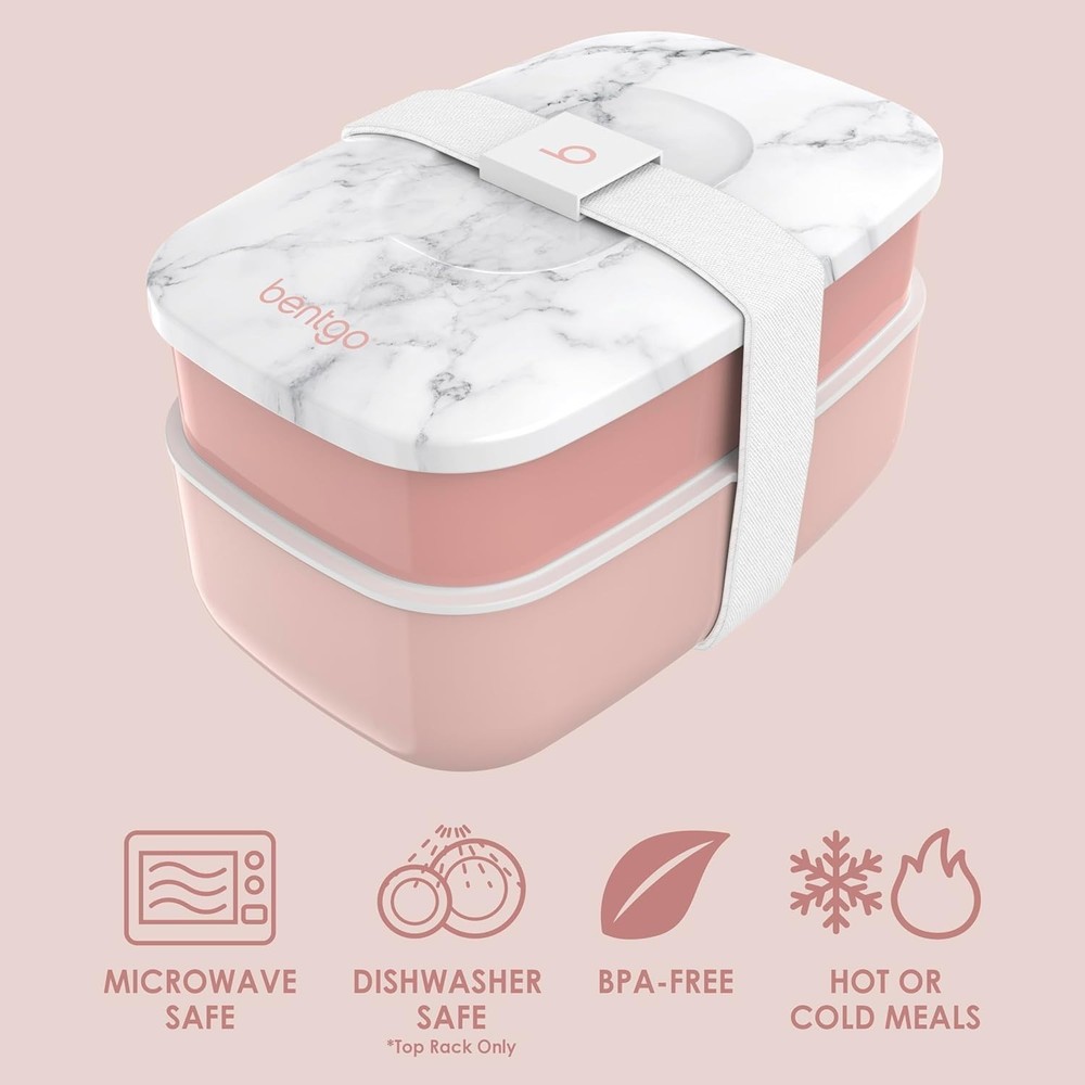 Portable Stackable Bento Lunch Box with Utensils - Ideal for Work & School
