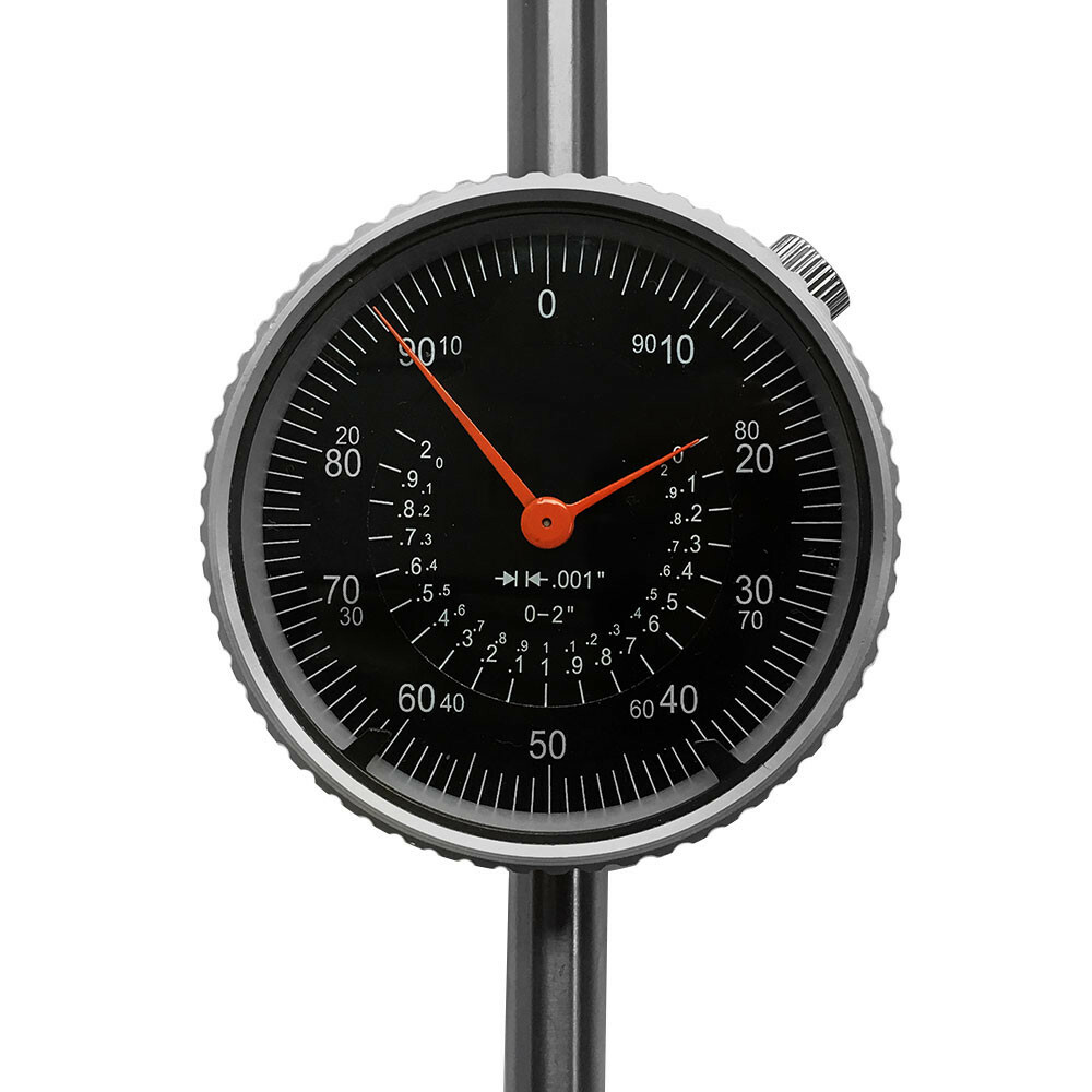 Black 0-2'' Dial Indicator .001 GRAD Lug Back Travel Dial Indicator Lathe