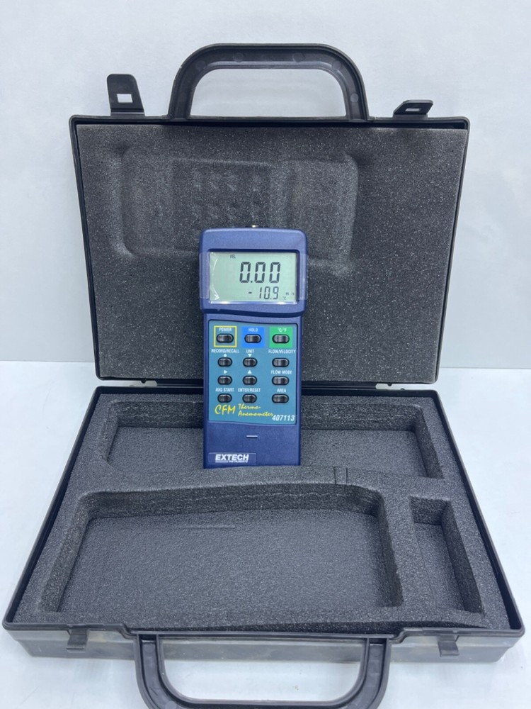 Extech CFM Thermo-Anemometer Model 407113 (Meter Only, No Probe)
