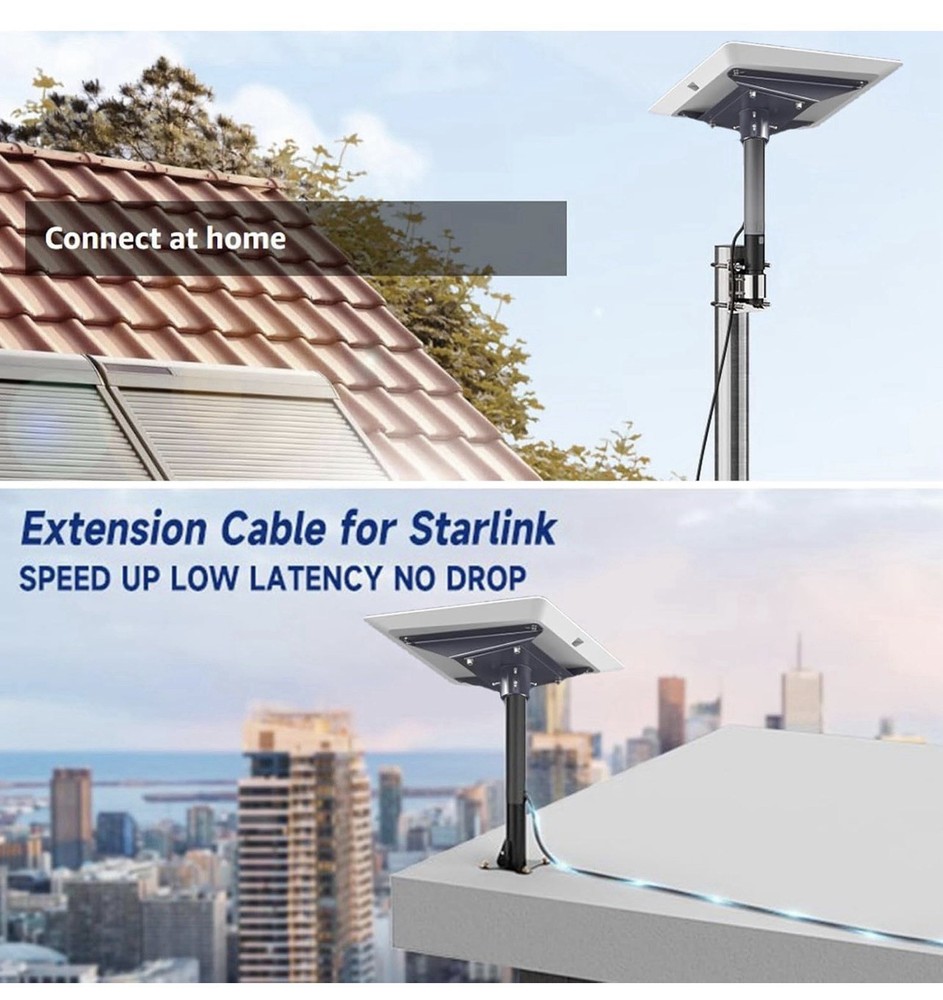 Cable for Rectangular Satellite Gen3, IP68 1200Mbps With End Internet Kit 150FT