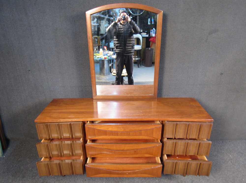 Mid-Century Walnut Sideboard w\ Mirror