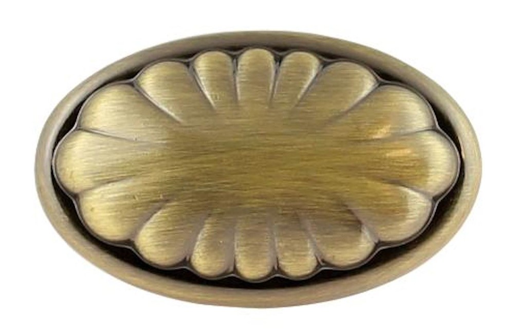 1-1/2" Shell Design Knob Antique Brass