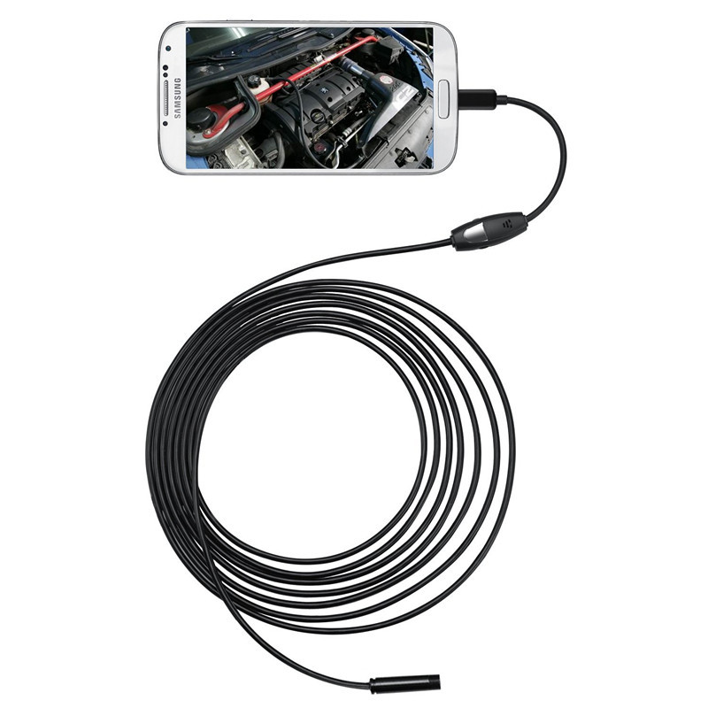 6 LED 7mm Endoscope Waterproof Inspection Borescope Camera 5M Cable For Android